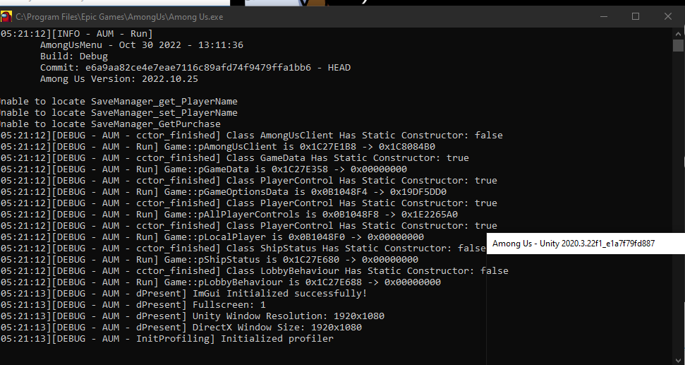 Game Crashes · Issue #459 · BitCrackers/AmongUsMenu · GitHub