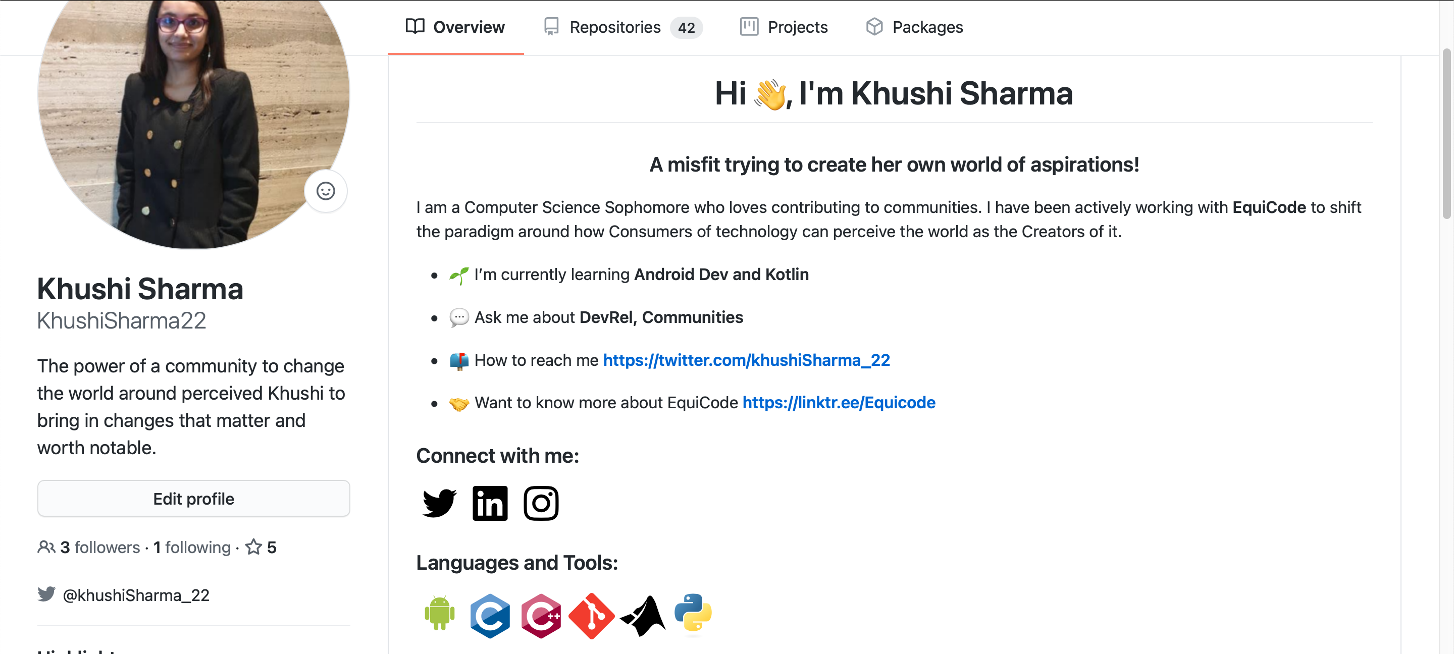 GitHub profile of {{ name }}