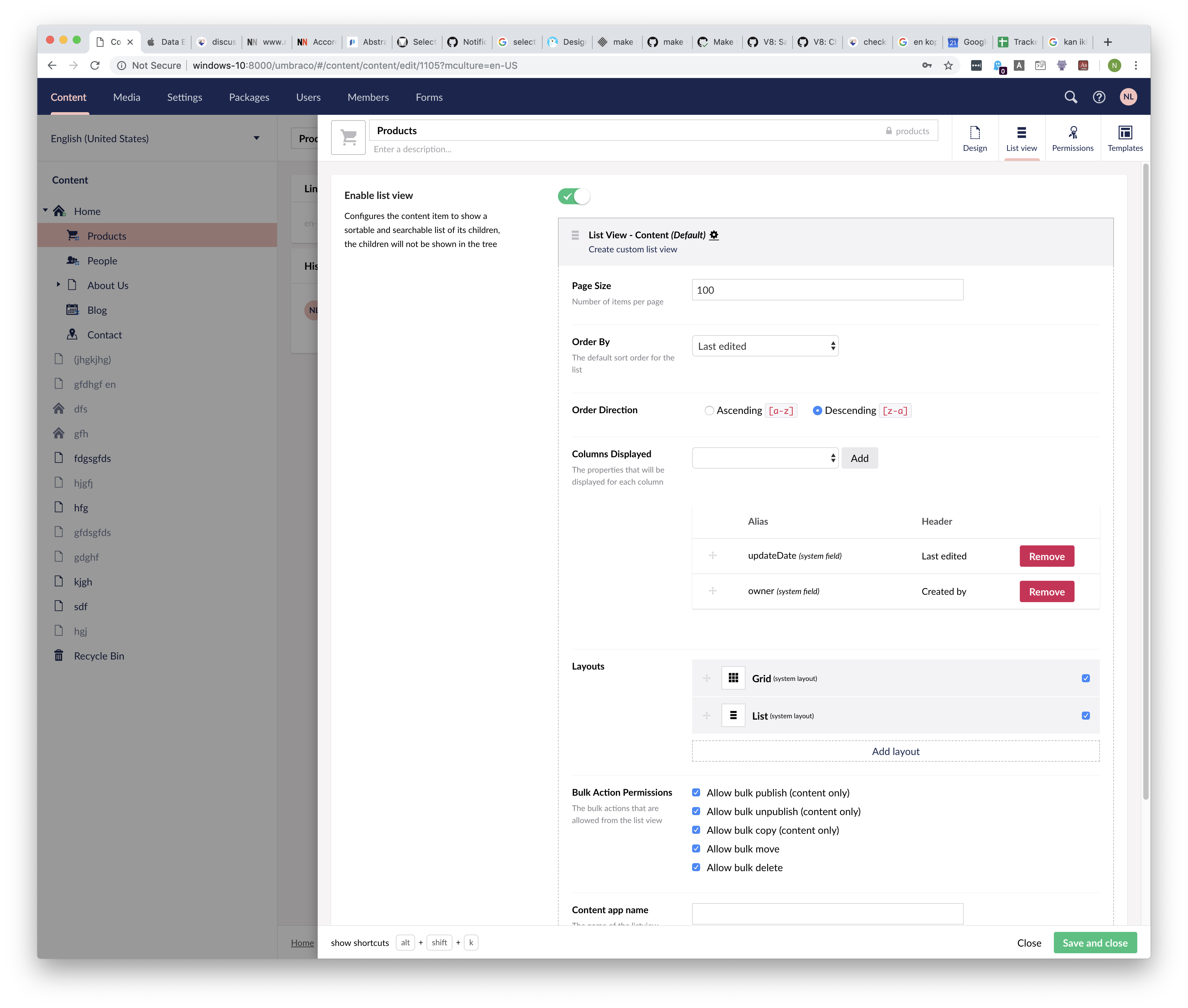 UX: List view configuration should open as an infinite editor. · Issue ...