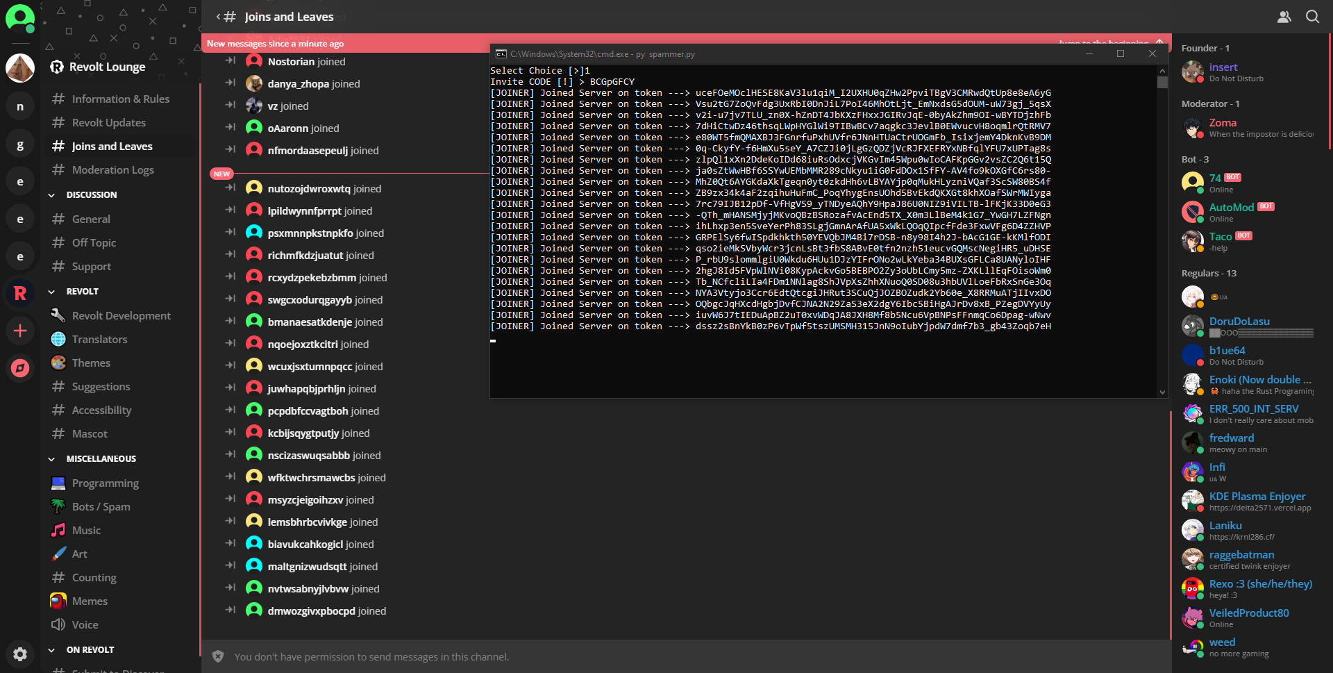 GitHub - oAaronn/RevoltFucker: Simple python script to spam revolt