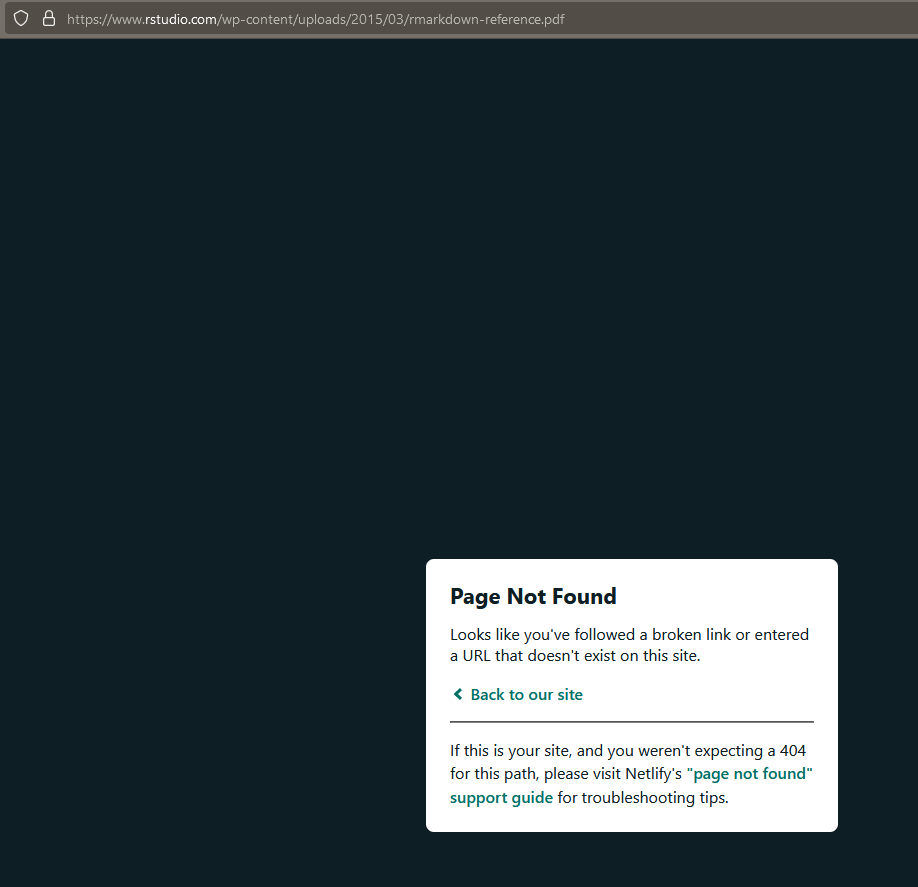 R Markdown Reference Guide does not exist anymore. · Issue #10297 ...