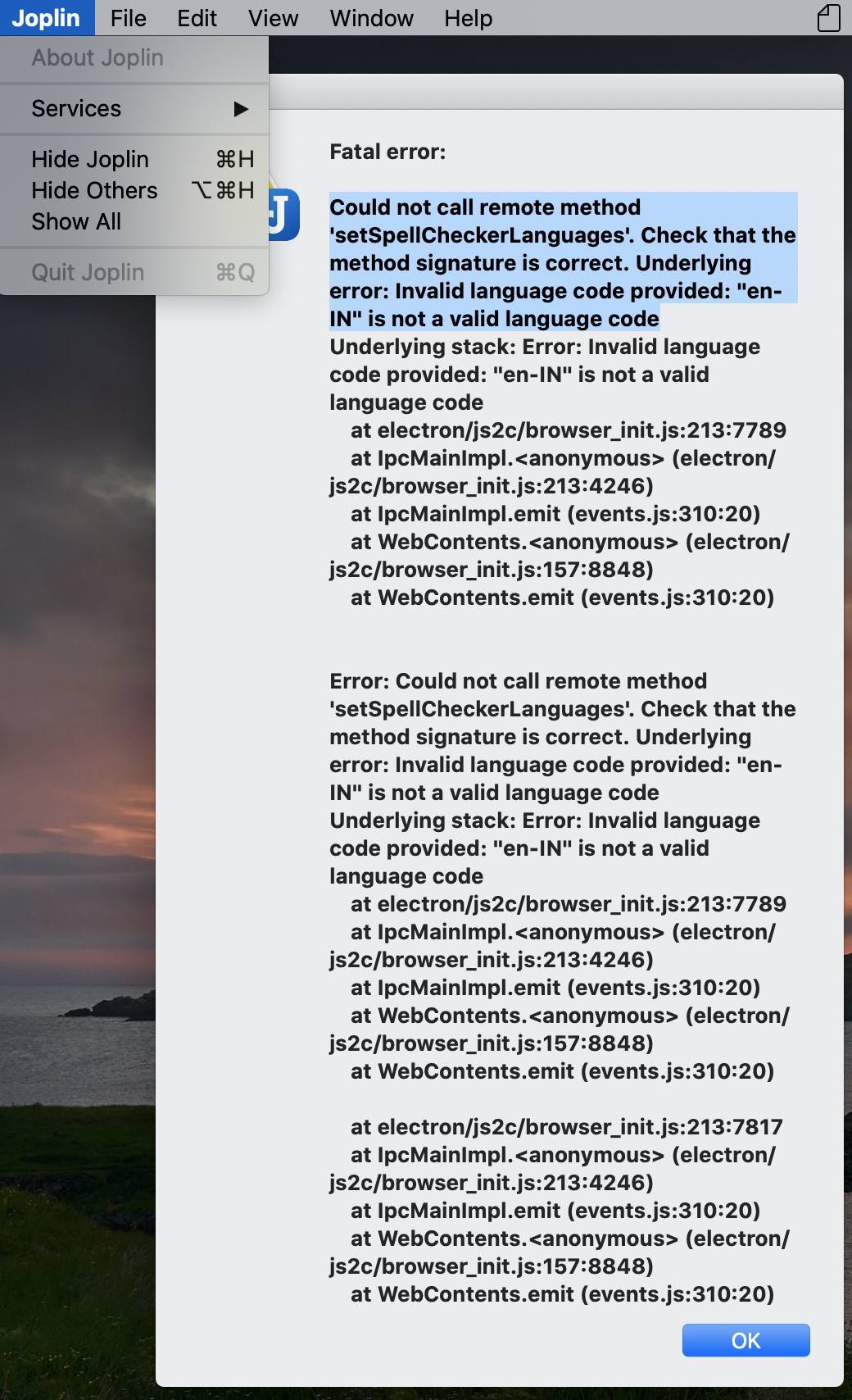 macOS app fails to open due to invalid language code "en-IN" while ...