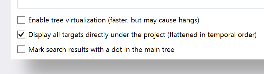 In 2.1.88+, search results are no longer highlighted in the main tree ...