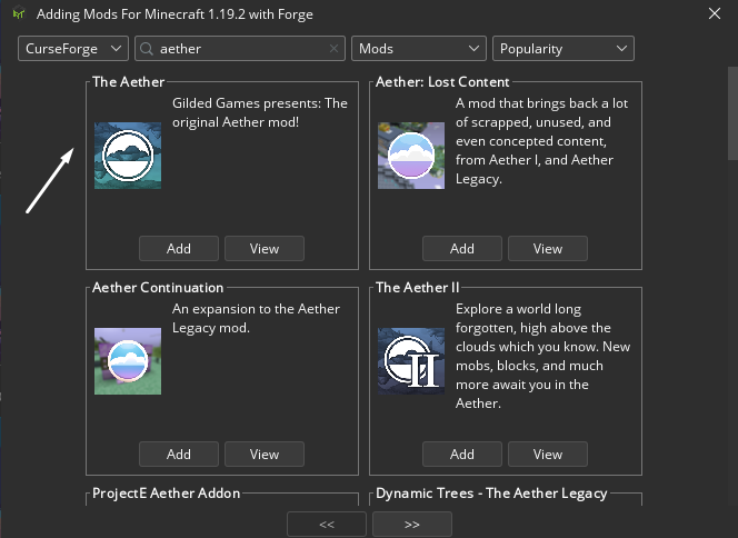 Show mods for the current major Minecraft version doesn't work on ...