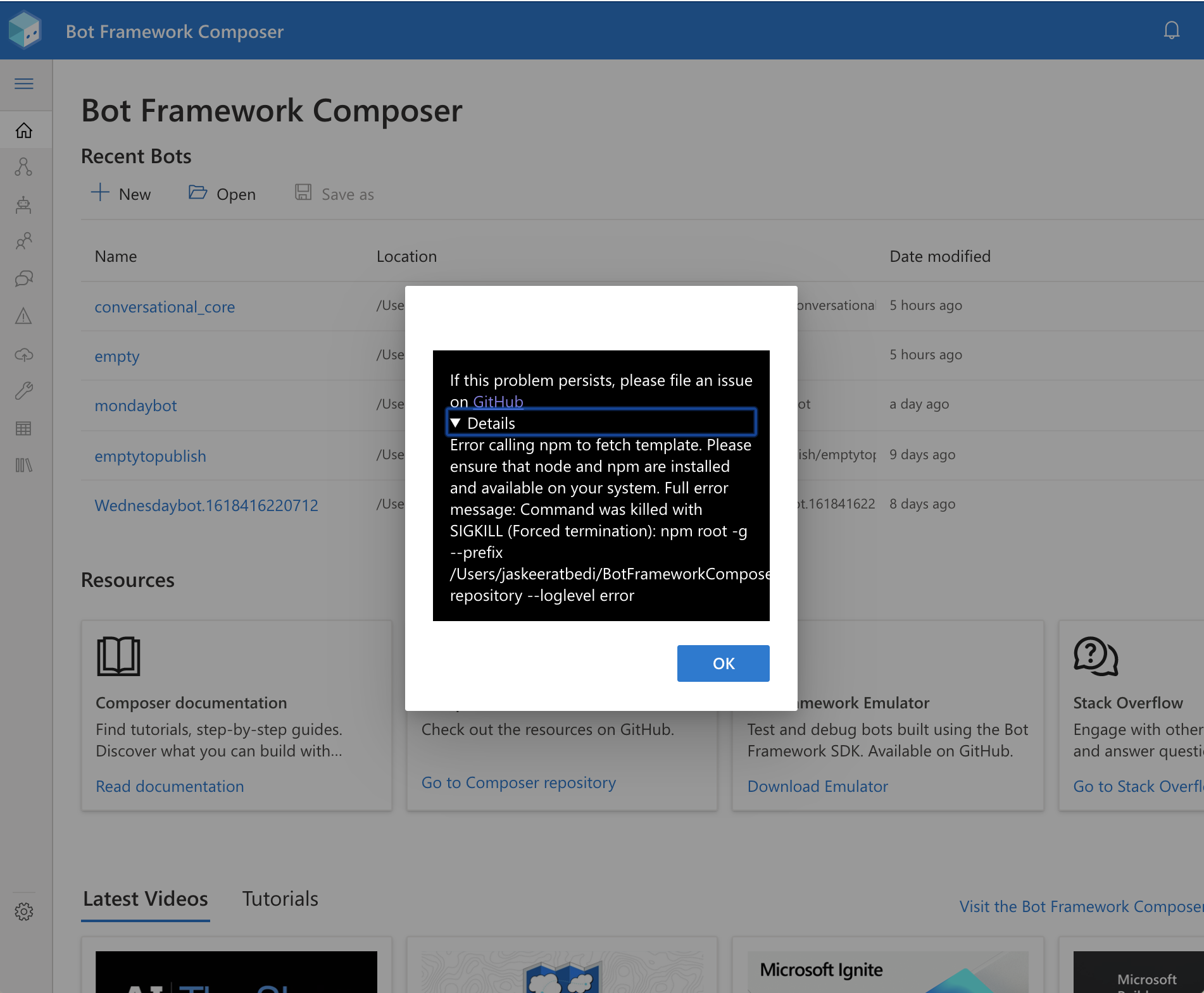 Error copy · Issue #7283 · microsoft/BotFramework-Composer · GitHub