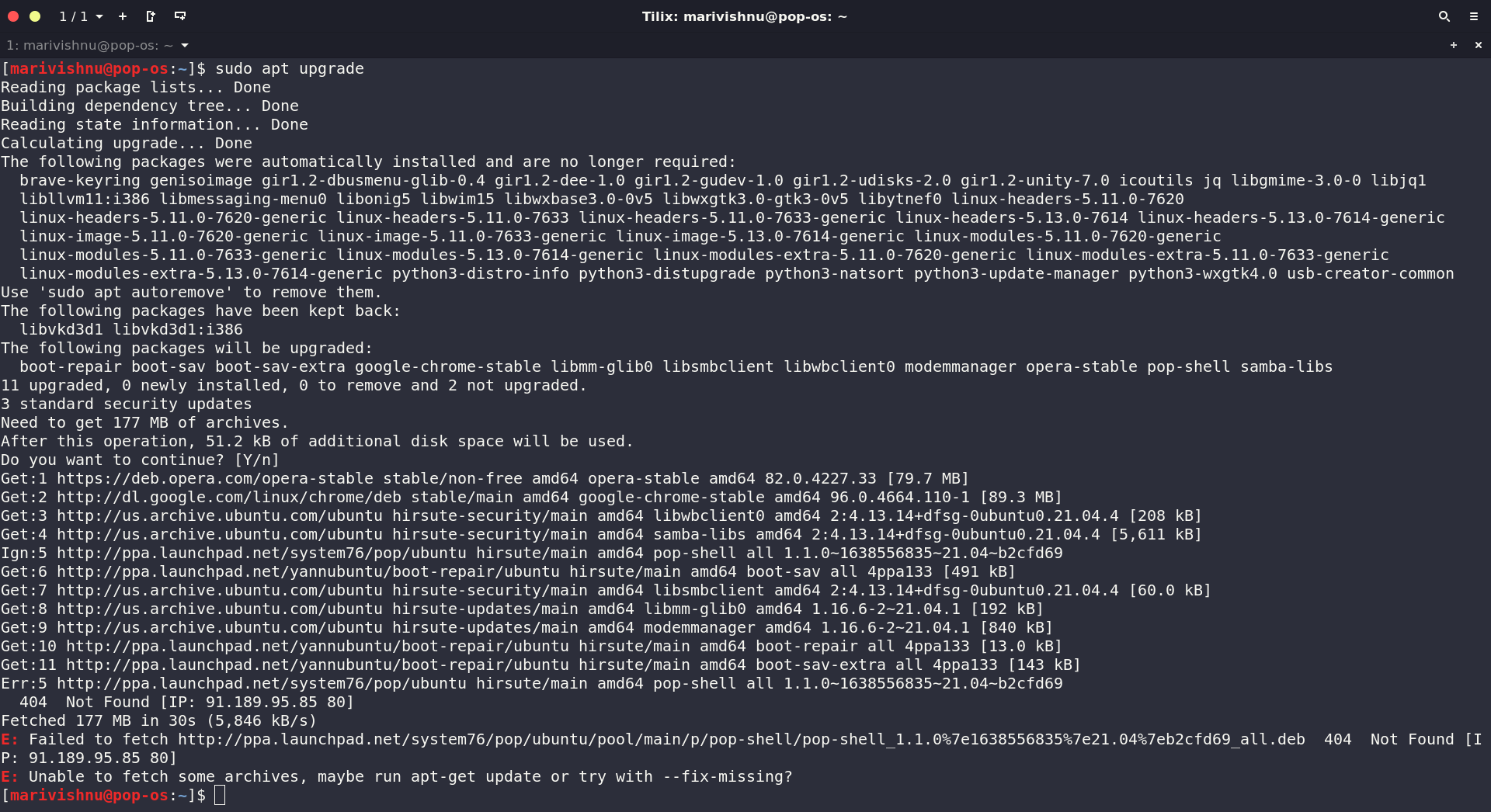 Failed to update “Operating System Updates”. This may have been caused ...