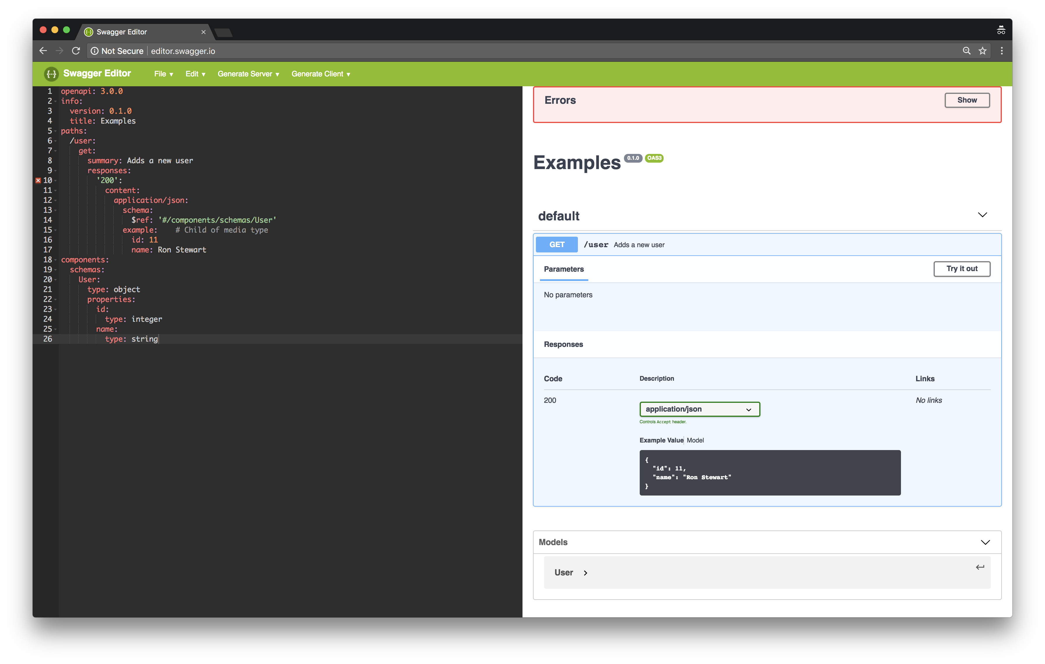 Bug - mediaType level examples are not rendered in Chrome · Issue #4733 ...