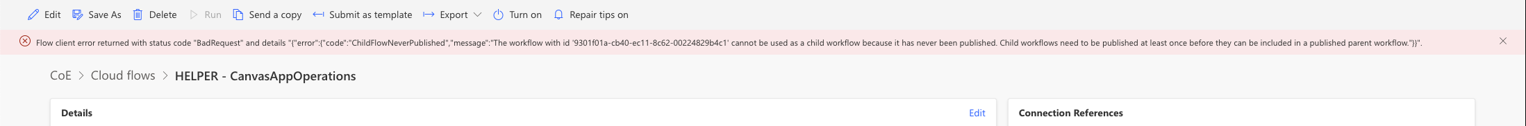 [CoE Starter Kit - BUG] Unable to turn on HELPER flows after import of ...