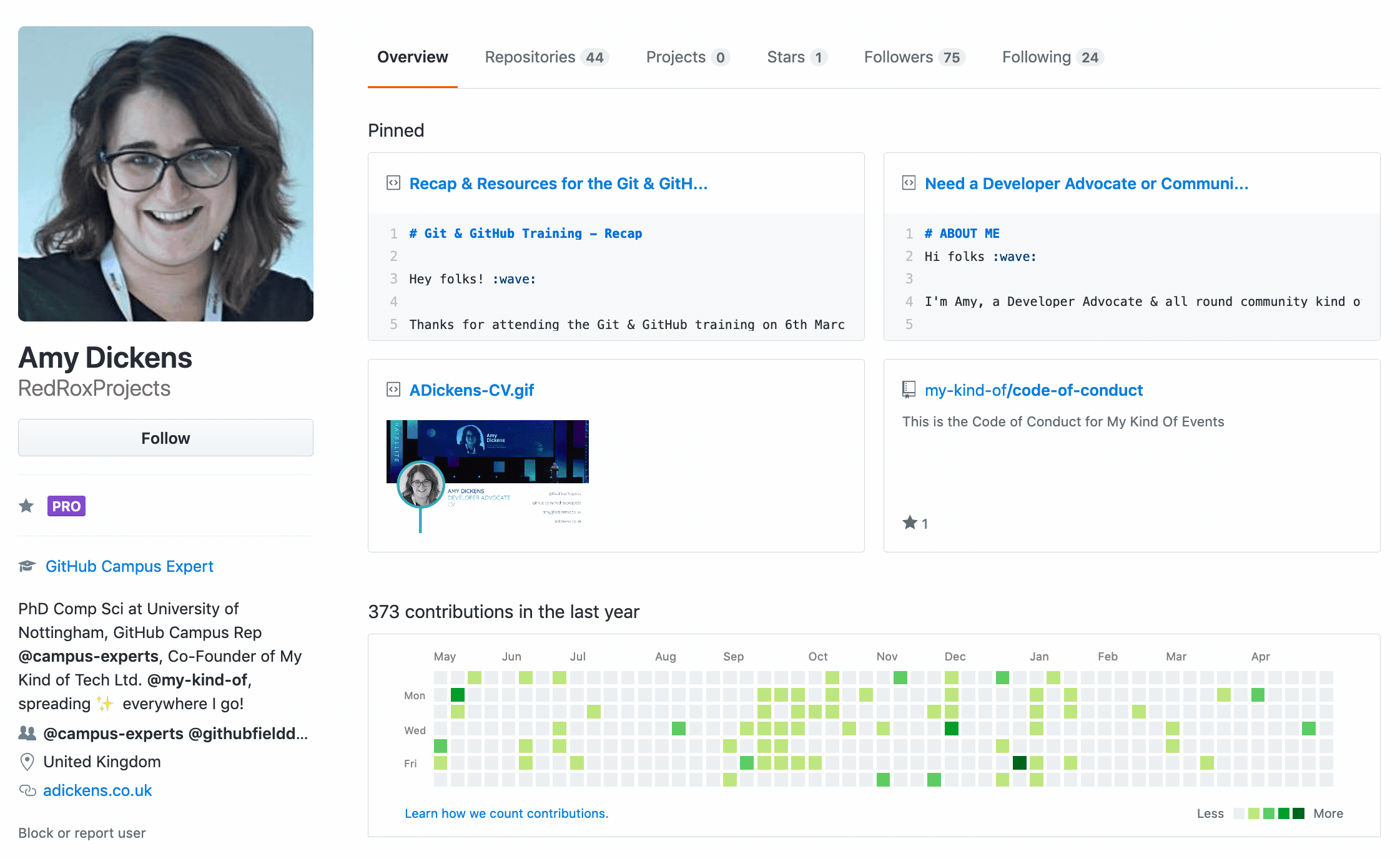 Amy pins resources for her students to easily reference.