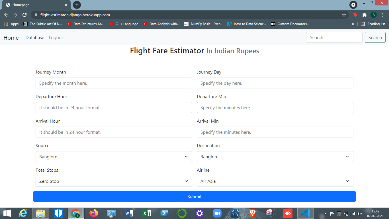 visualizing flight status | json normalize | flight... GitHub - vatsal70/flight_estimator_app_django