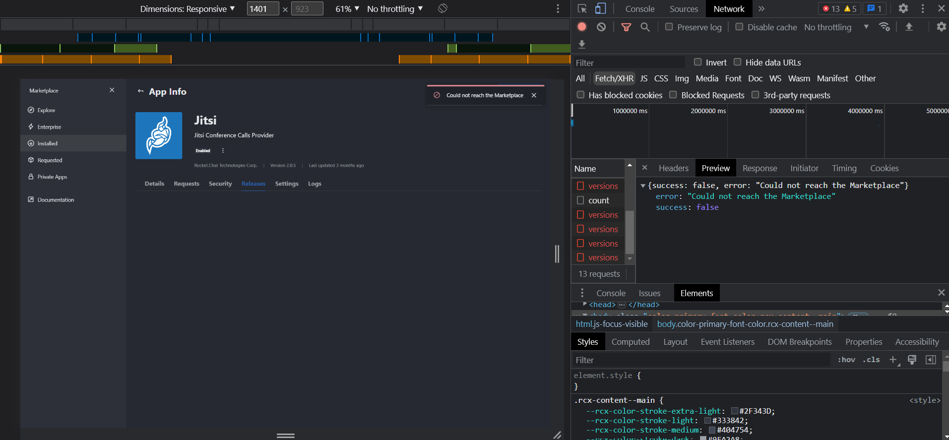 Unable to open Releases inside App info · Issue #29384 · RocketChat ...