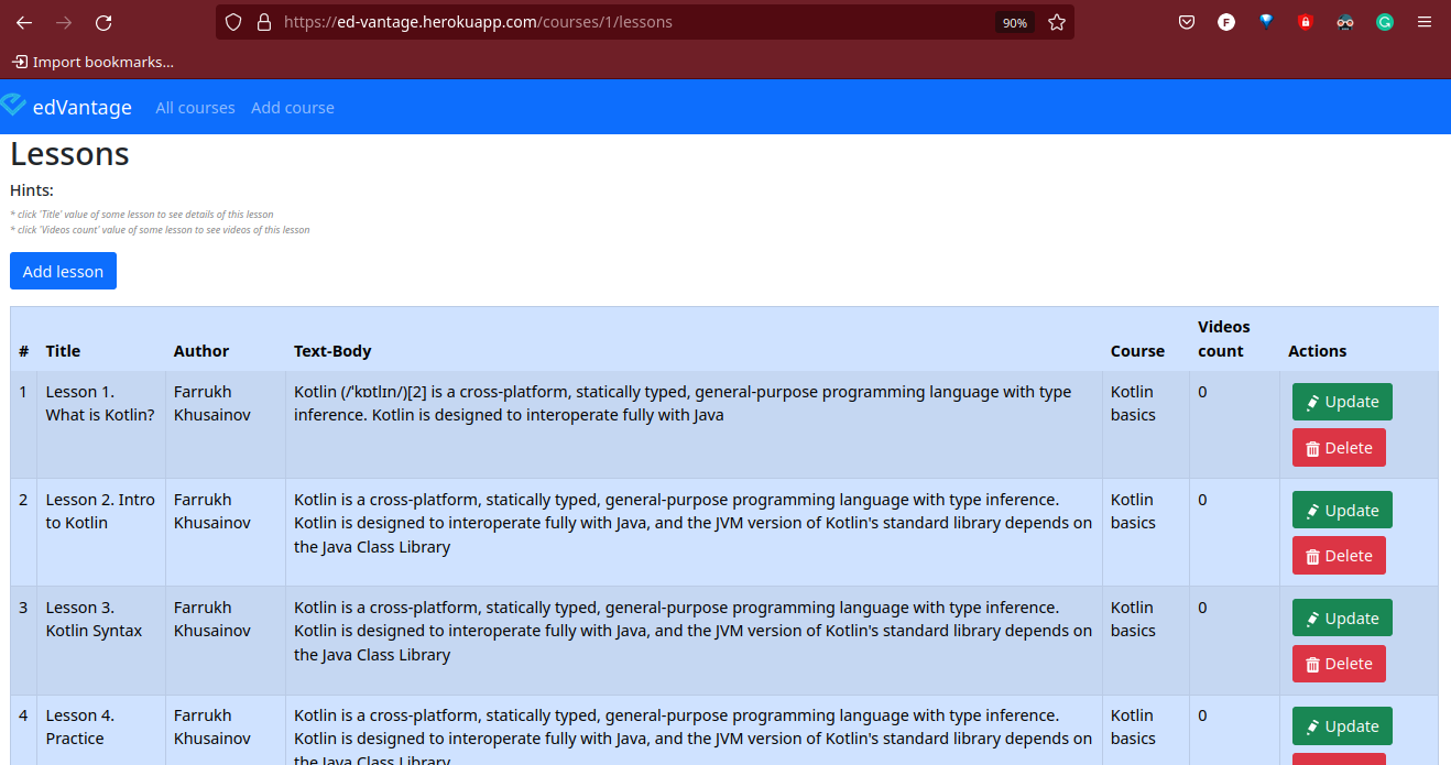 Learning Edvantage GitHub - KhusainovFarrukh/edVantage: Management system for learning ...