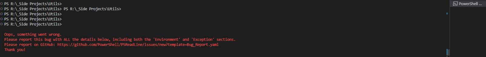 Told to Please report this bug with ALL the details below, including ...
