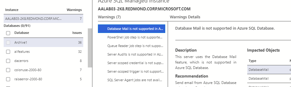 SQL Migration Assessment needs to filter out SQL DB result · Issue ...