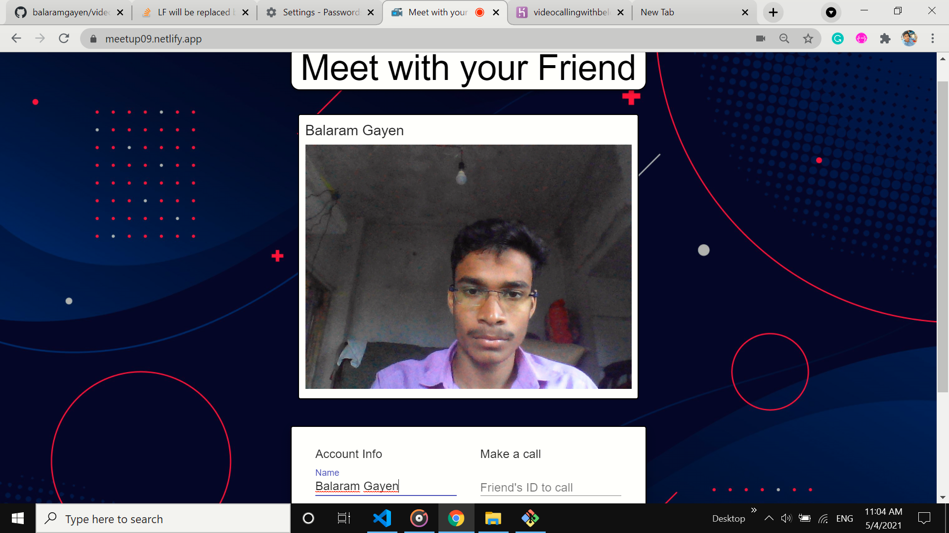 GitHub - balaramgayen/video-calling-application: this is a simple video ...