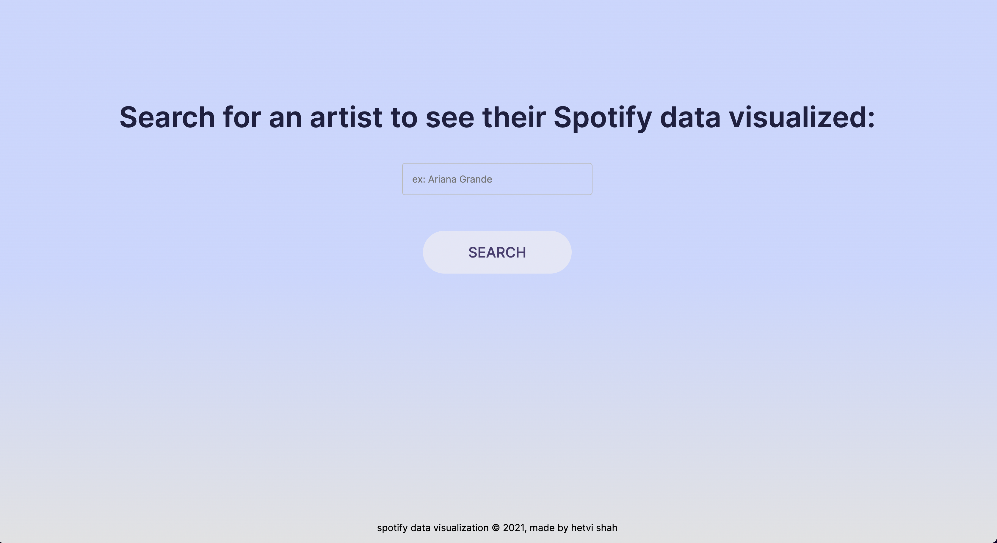 GitHub - hetvshah/spotify-vis: Enter an artist and see their data ...