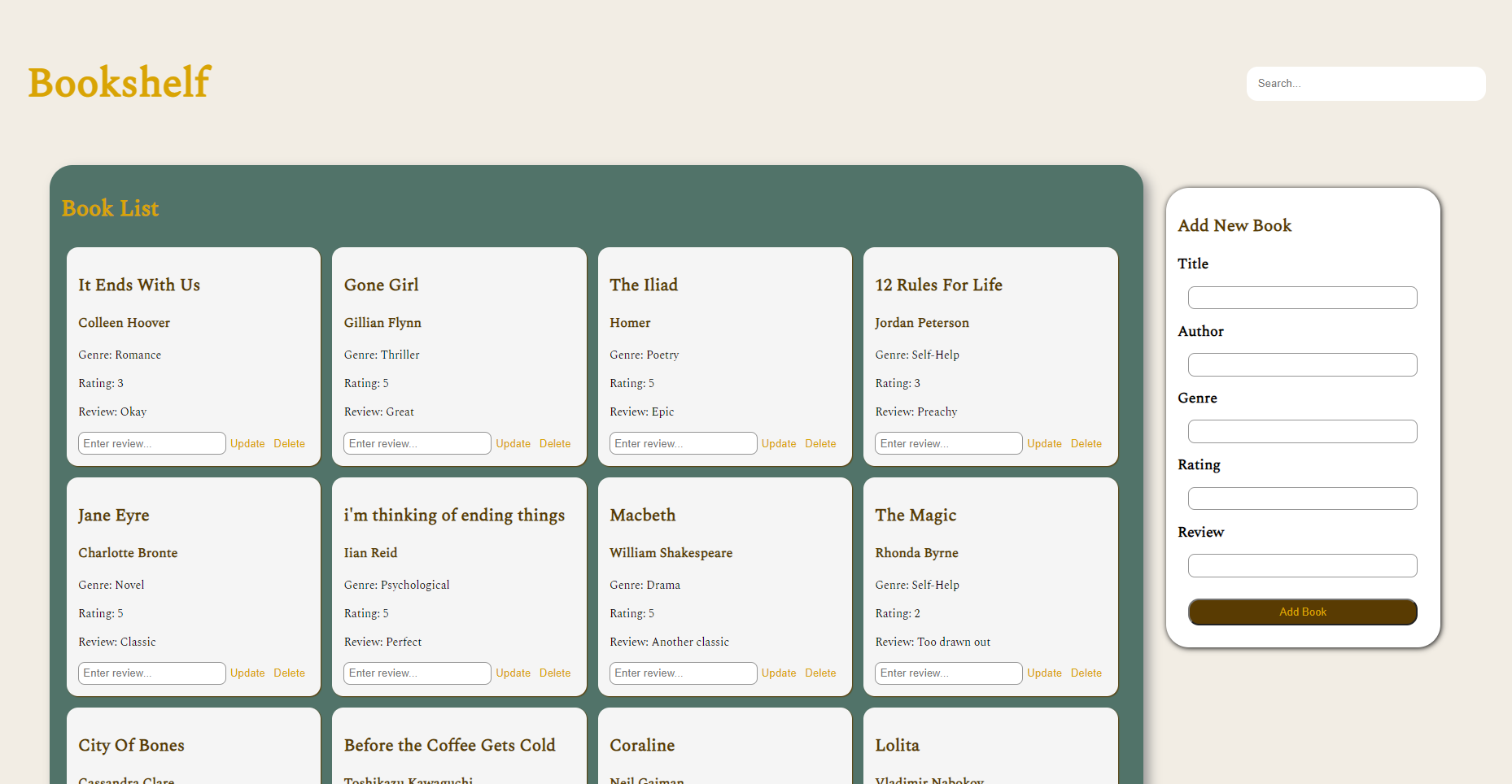 GitHub - dietcokechan/React-Bookshelf: All your books in one place ...