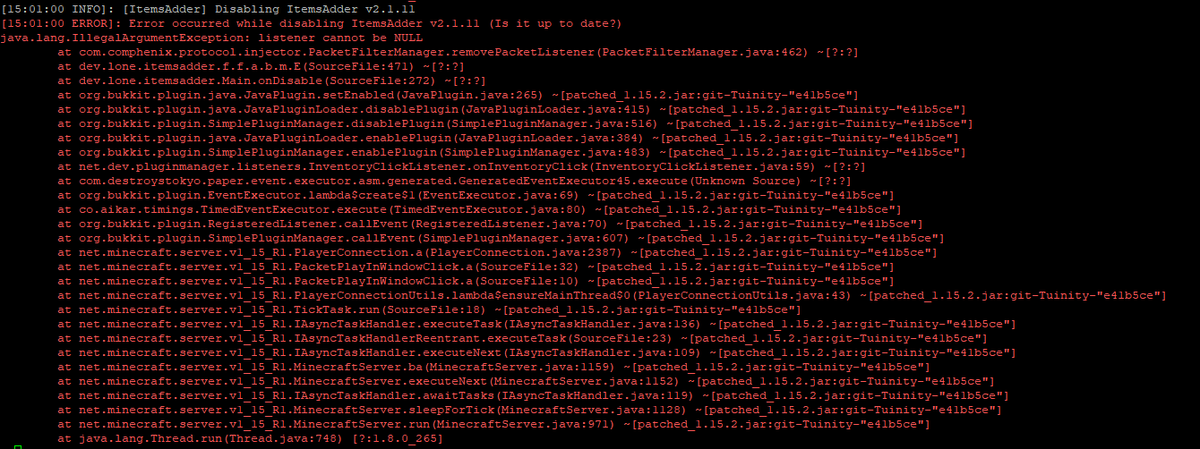 New ItemsAdder not working 1.15.2 · Issue #449 · PluginBugs/Issues ...