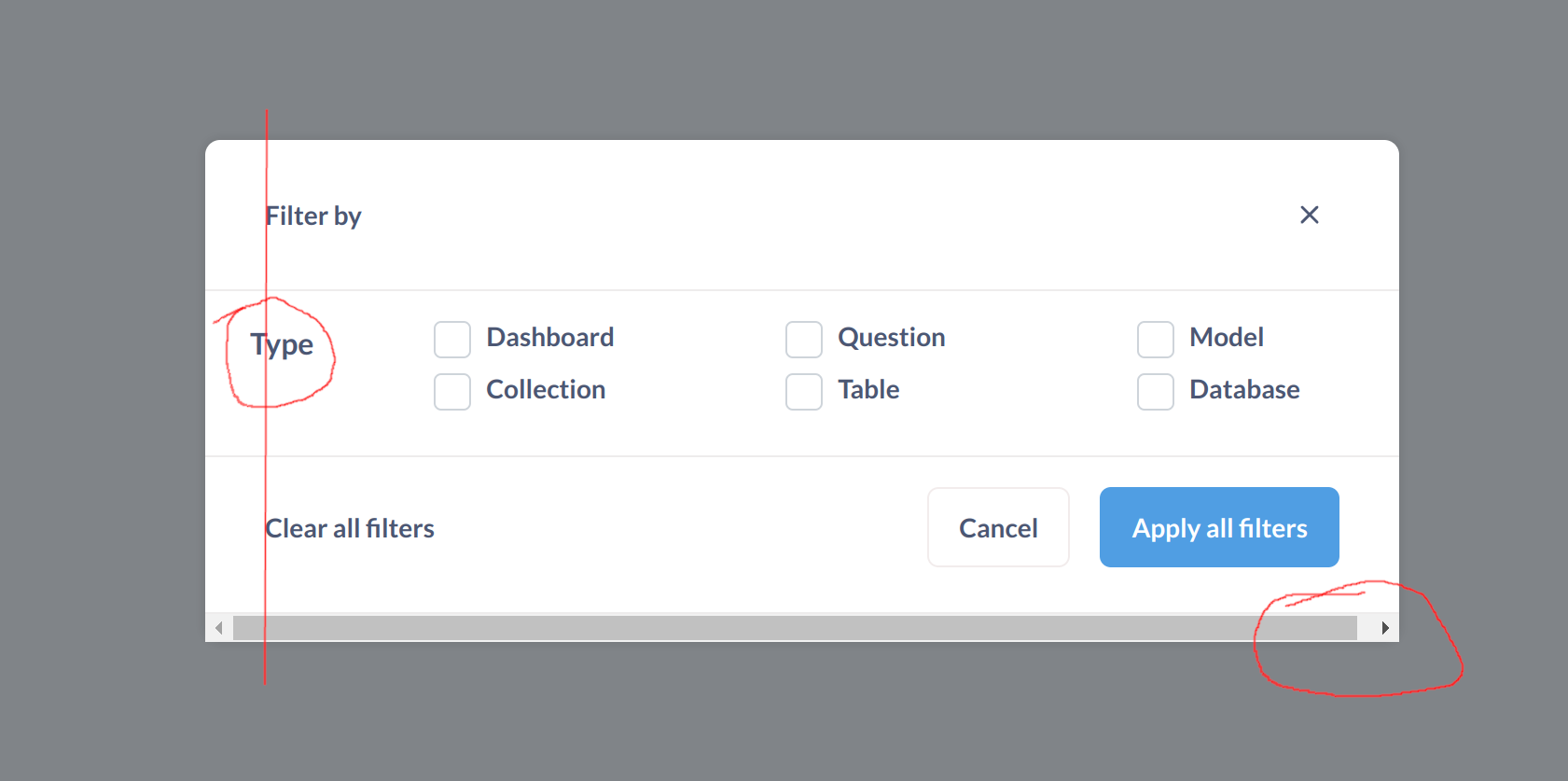 Unnecessary scrollable search filter modal · Issue 33778 · metabase/metabase · GitHub