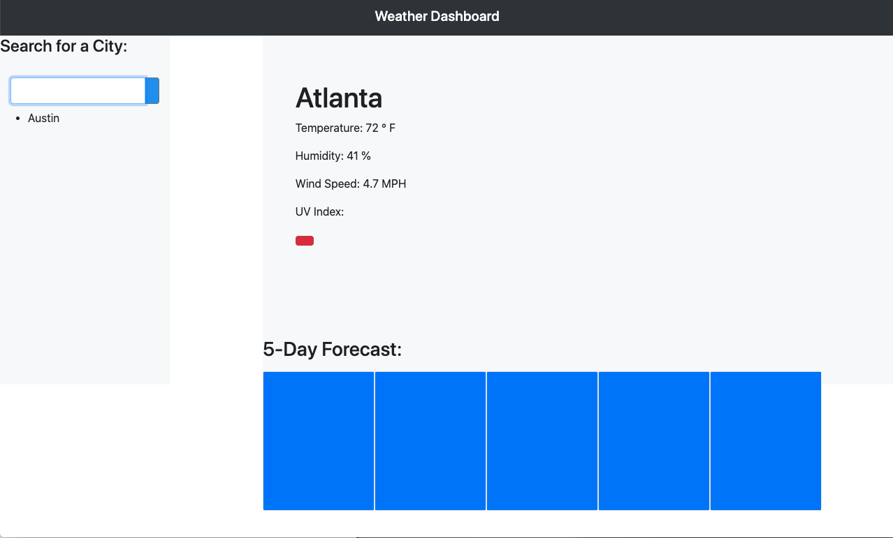 GitHub - laShawnfox/weather-dashboard-api
