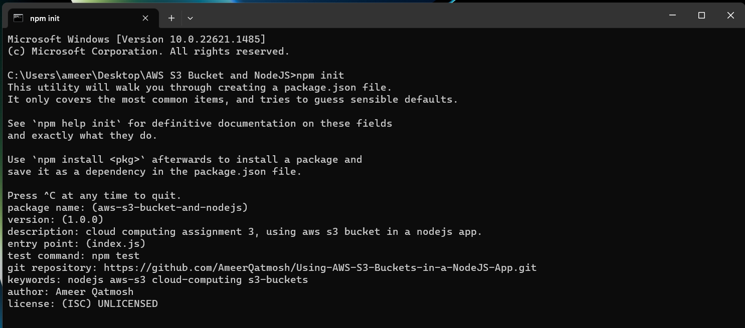 GitHub AmeerQatmosh/Assignment3UsingAWSS3BucketinNodeJSApp