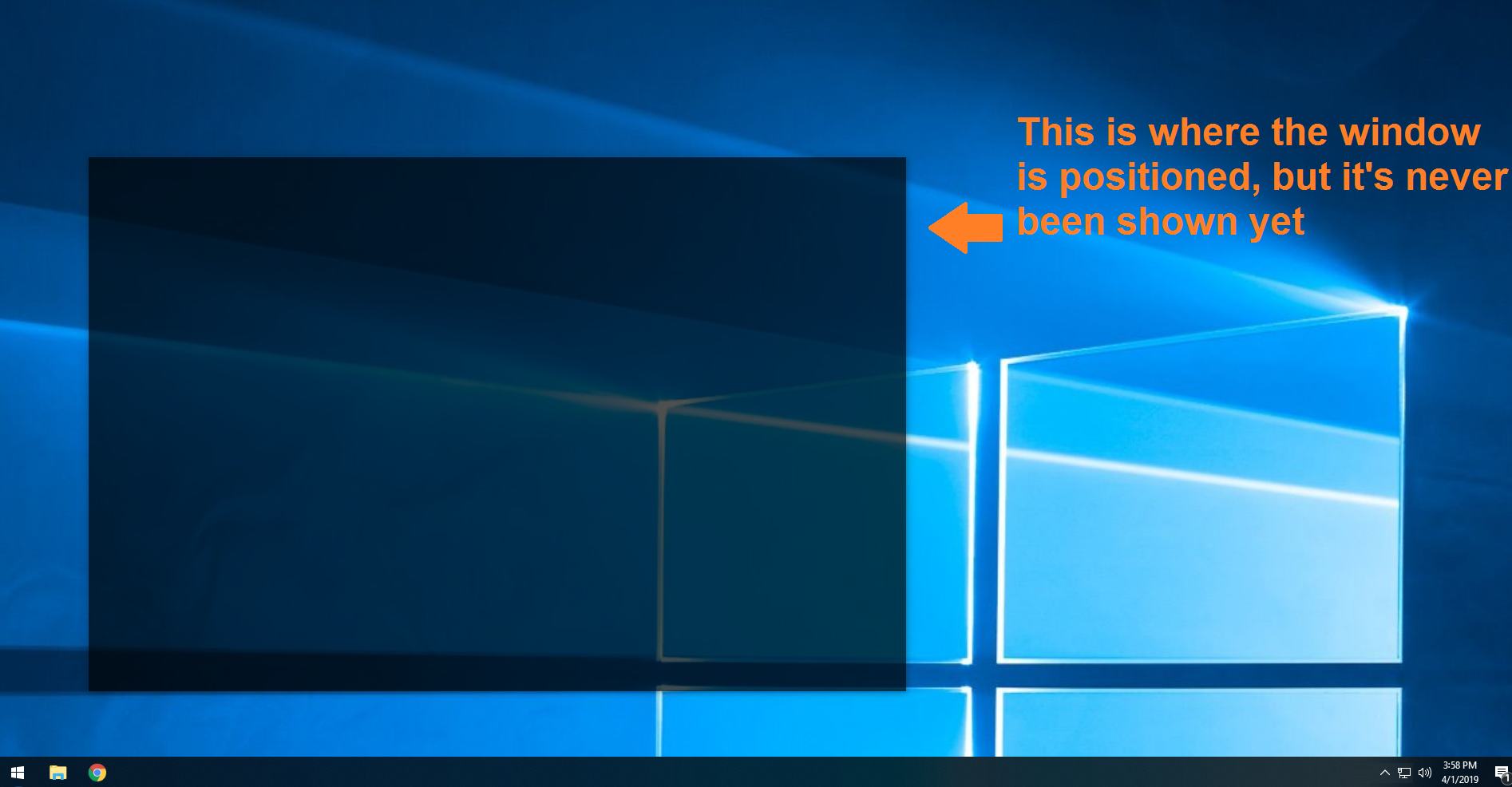 Hidden windows produce artifacts on Windows desktops · Issue 17713