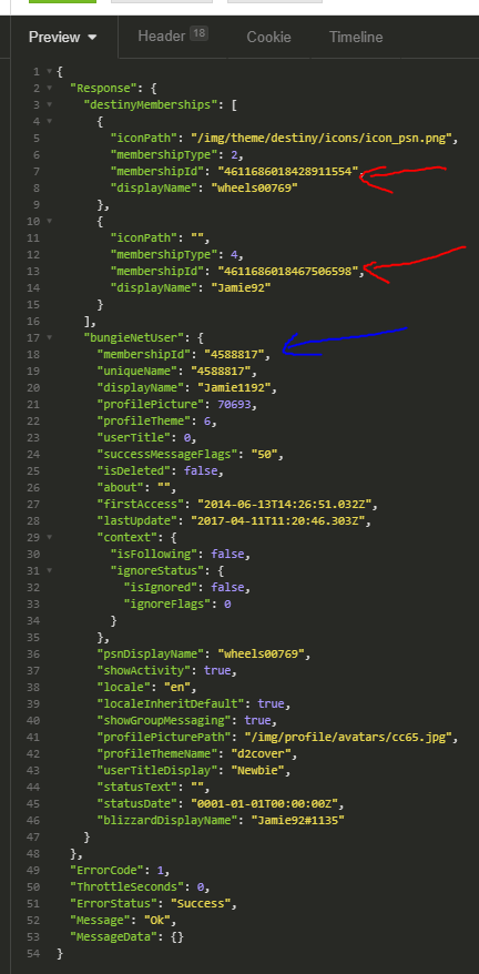 getmemberships example
