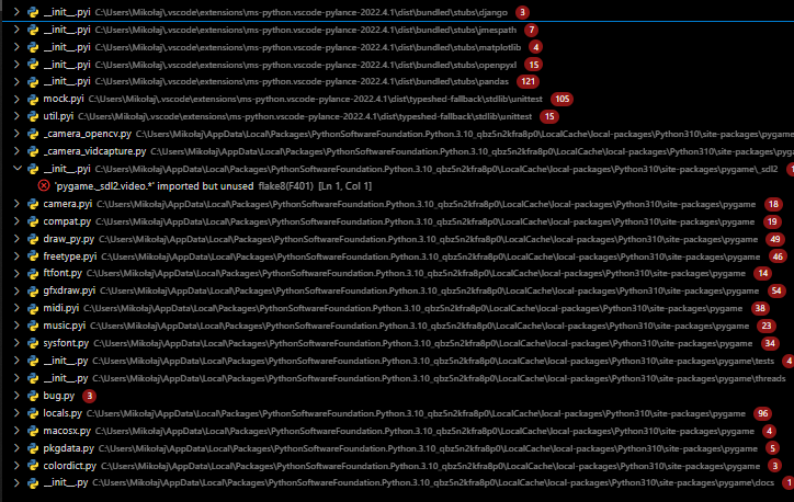 Diagnostics appear from stdlib when autocomplete feature is used in the ...