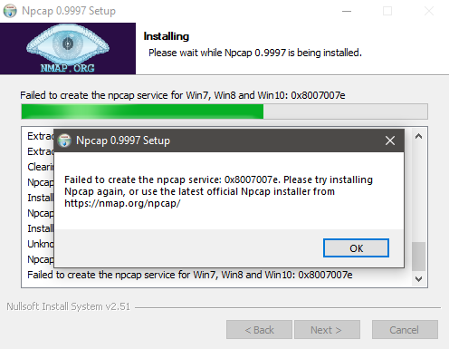 Npcap error 8007007e · Issue #232 · nmap/npcap · GitHub