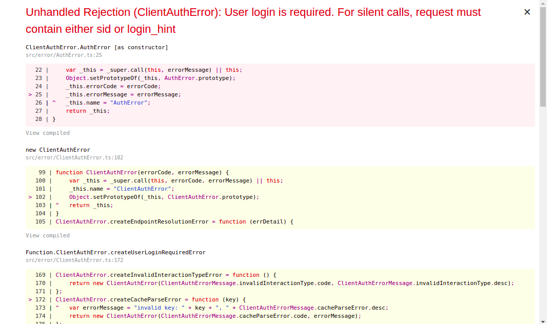 ClientAuthError: The client info AuthError.ts 26 could not be parsed ...