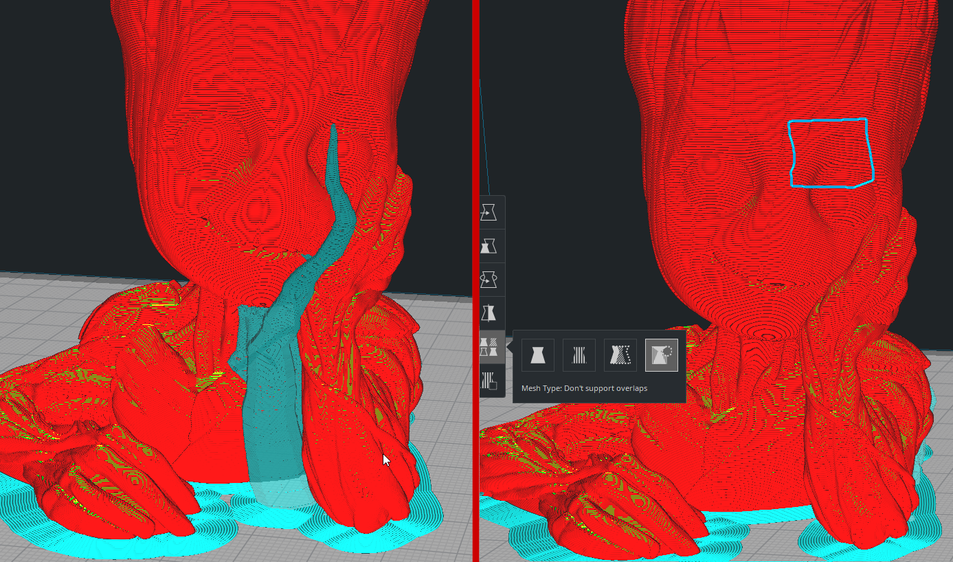 Tree support and support blocker mesh es don't play well together ...