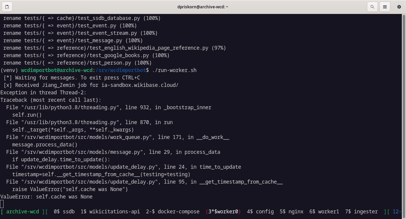 error: message is missing a cache object · Issue #349 · internetarchive ...