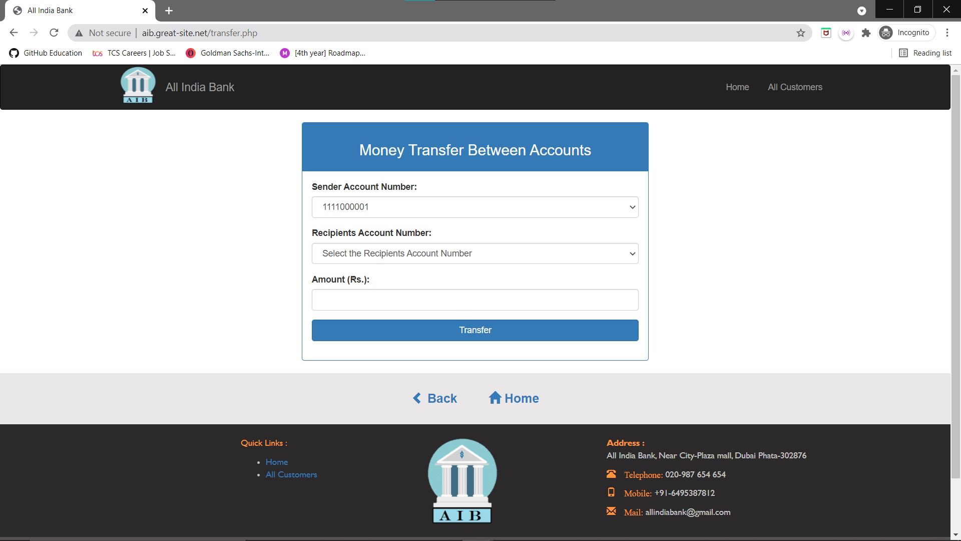 GitHub - YogeshWadekars/Basic-Banking-System: This is the website made ...