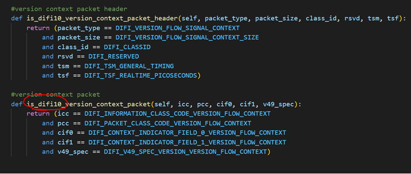 Current python code still generating vita 49 format not the latest ...