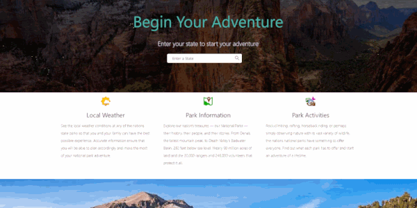 GitHub - duncangw1/BeginYourAdventure: National park finder by State ...