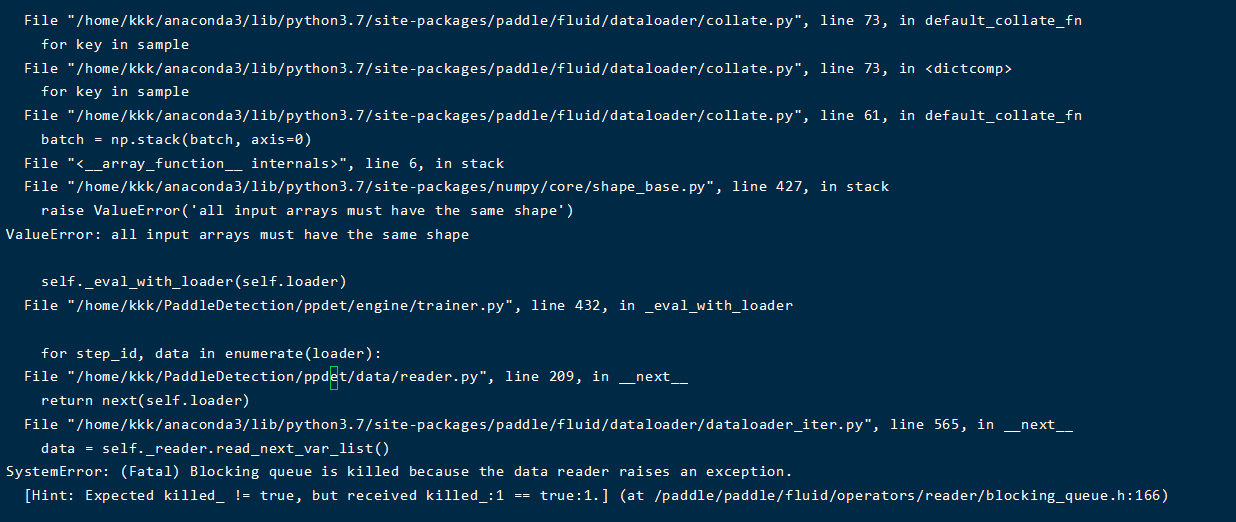 reader 报错 · Issue #4269 · PaddlePaddle/PaddleDetection · GitHub