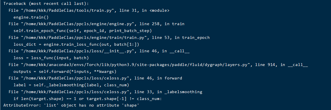 帮忙解决一下报错 · Issue #1303 · PaddlePaddle/PaddleClas · GitHub