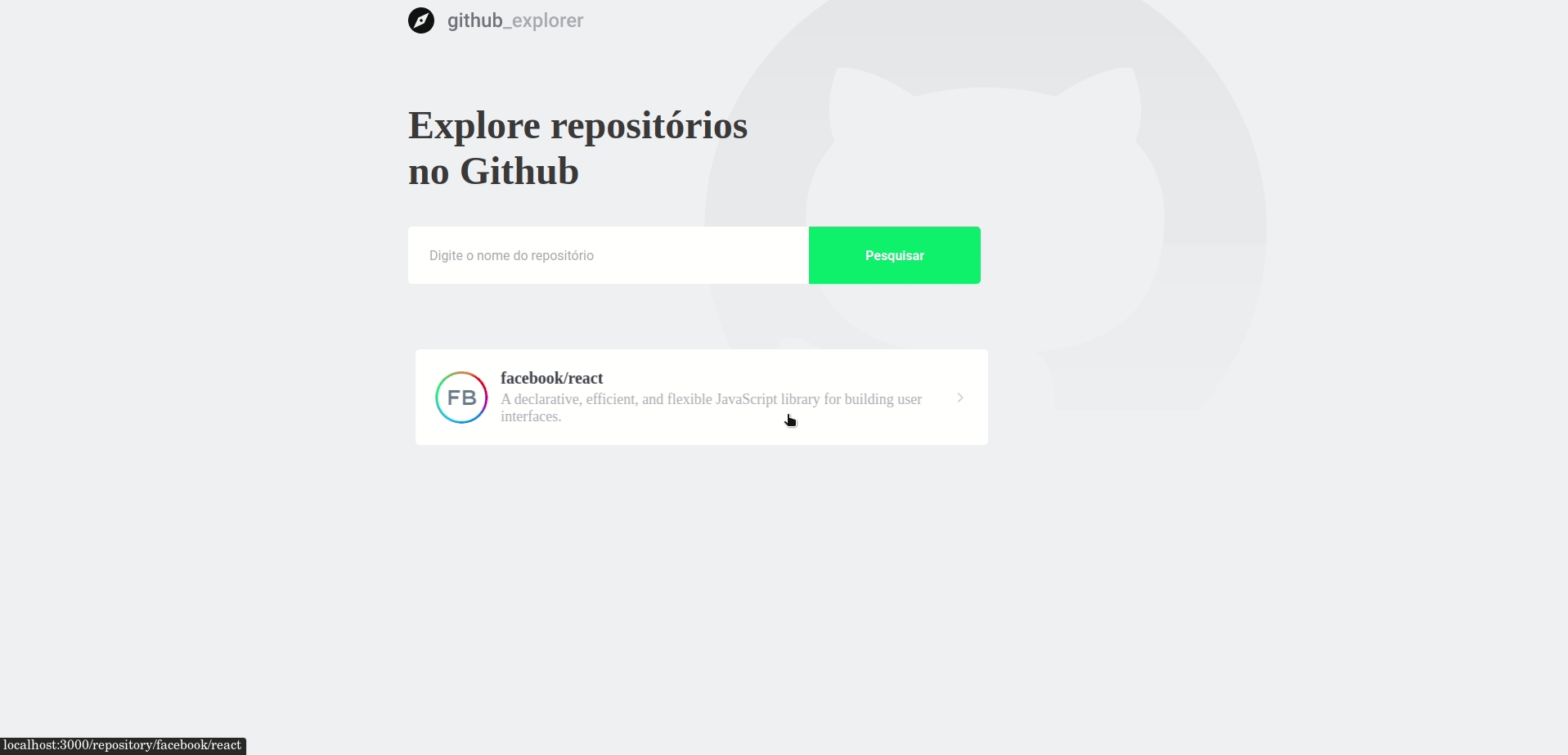 GitHub - Whermerson19/github-explorer: application made in ReackJS ...