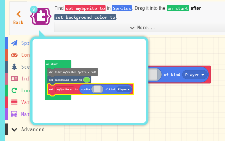 Chase the Pizza tutorial has bogus blocks in various places · Issue ...