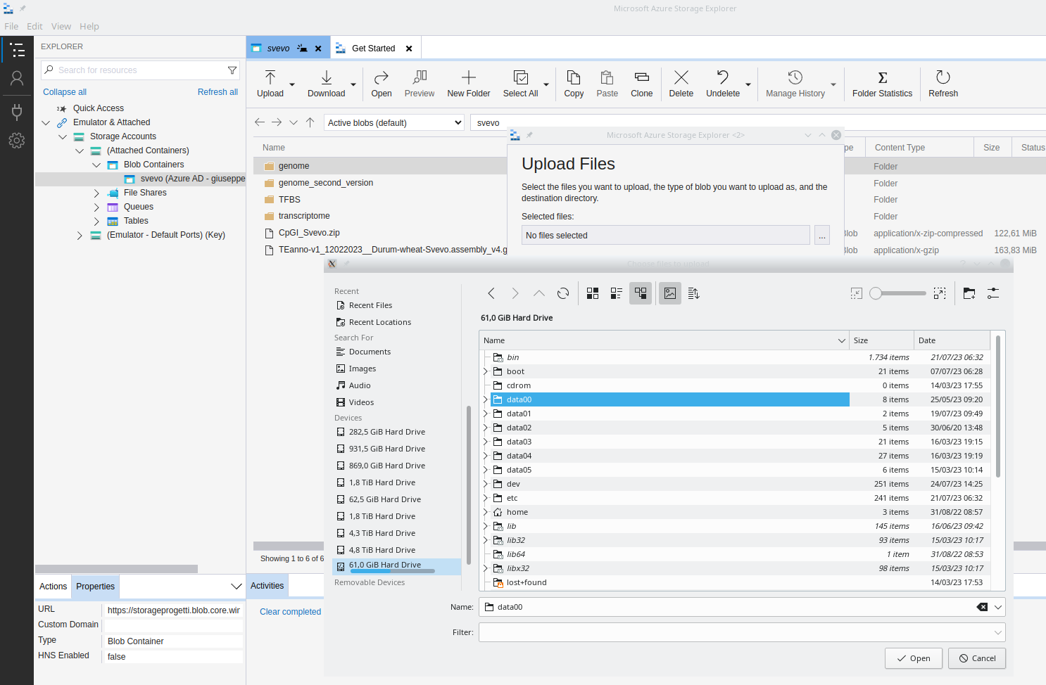 Storage Explorer download function does not detect all available
