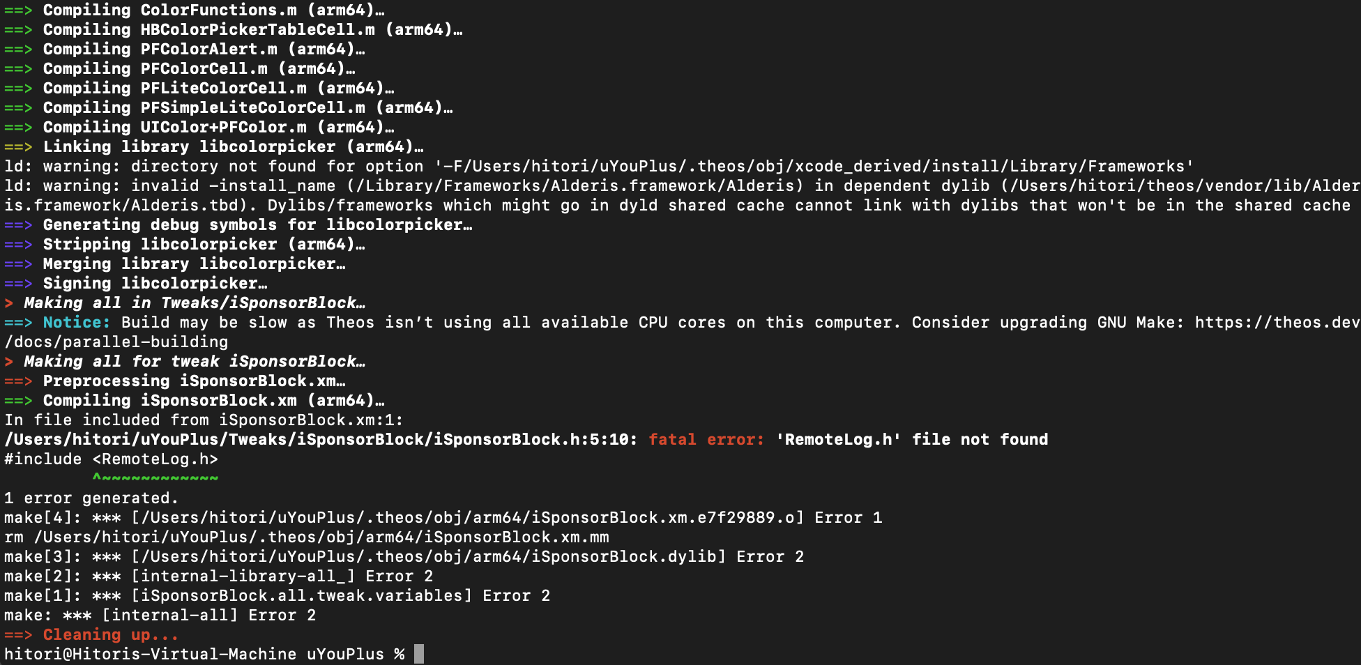 [Help] I can't build uYouPlus using Theos · Issue #611 · qnblackcat ...