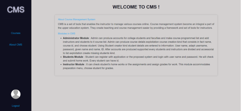Github Abhi 146 Course Management System