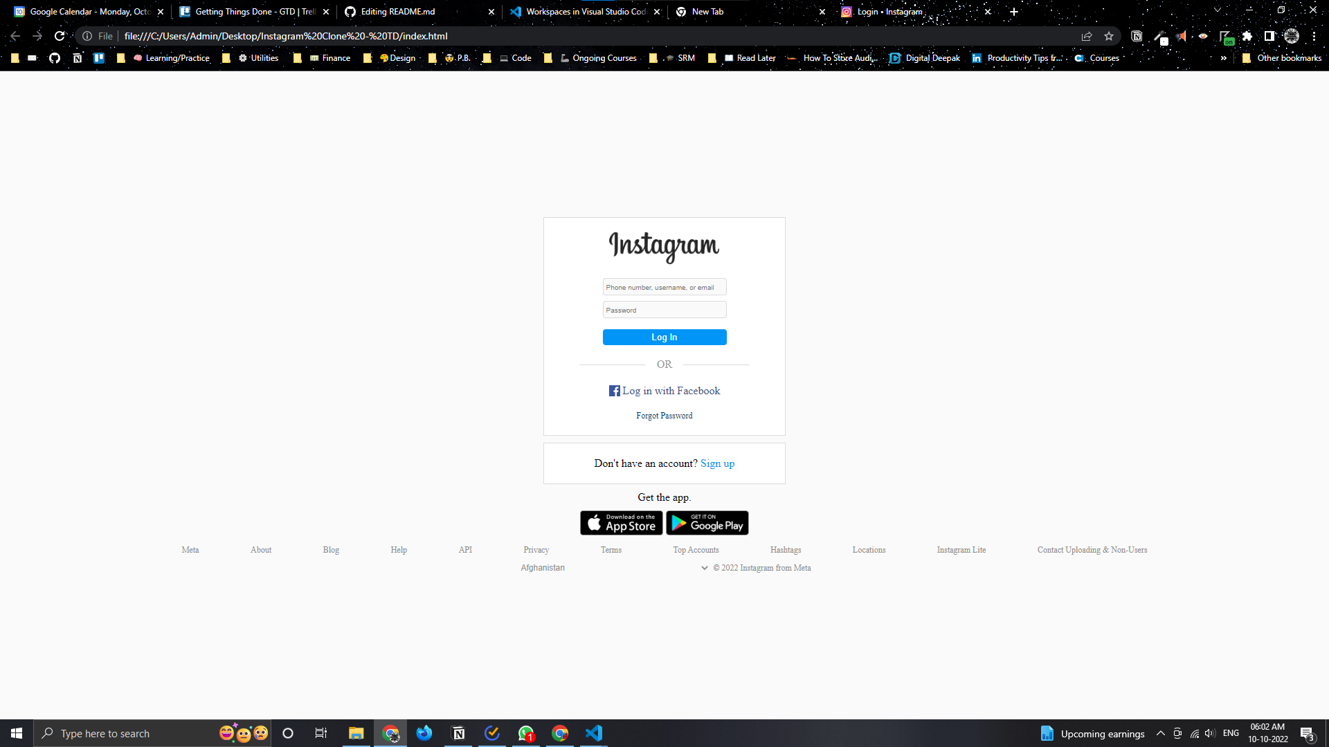 Instagram Login Page Full Code Web Development From Scratch Master 
