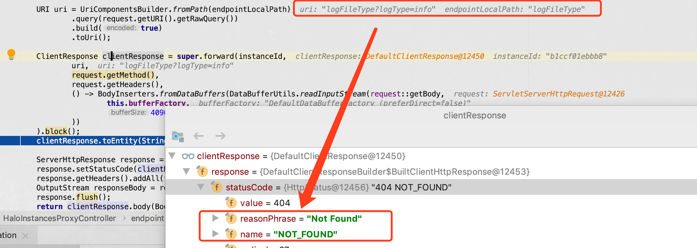 Endpoint request paths like“instances/b1ccf01ebbb8/actuator/logFileType
