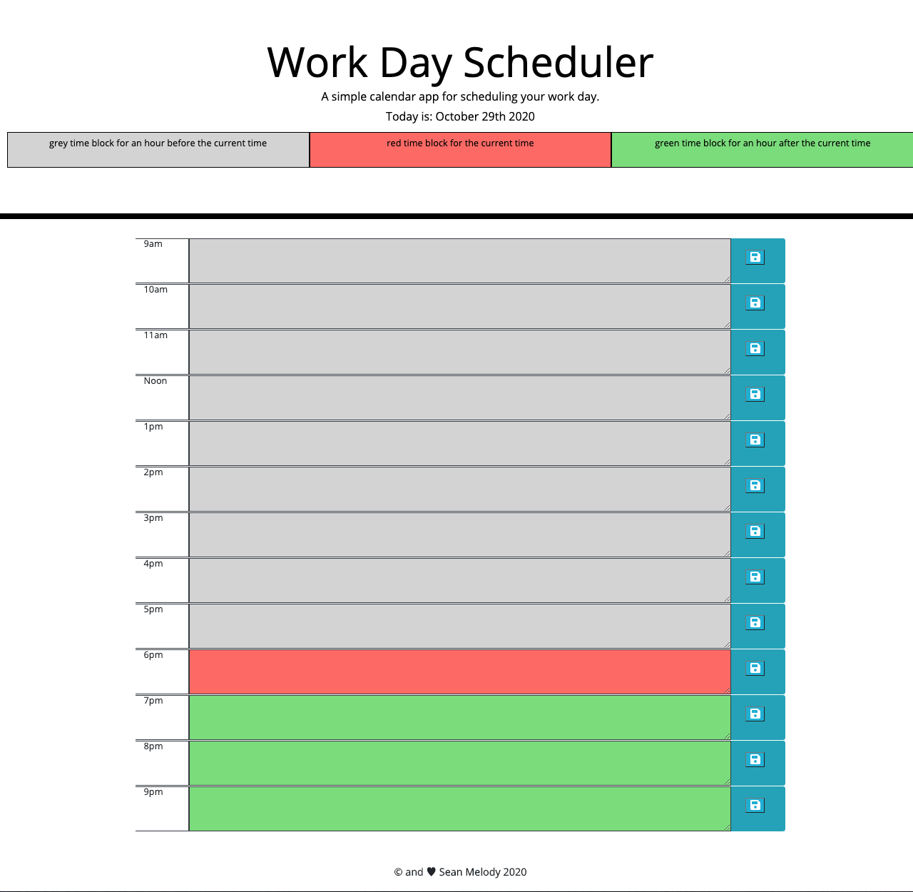 GitHub - SeanMelody/Scheduler: A work day scheduler with color coded ...