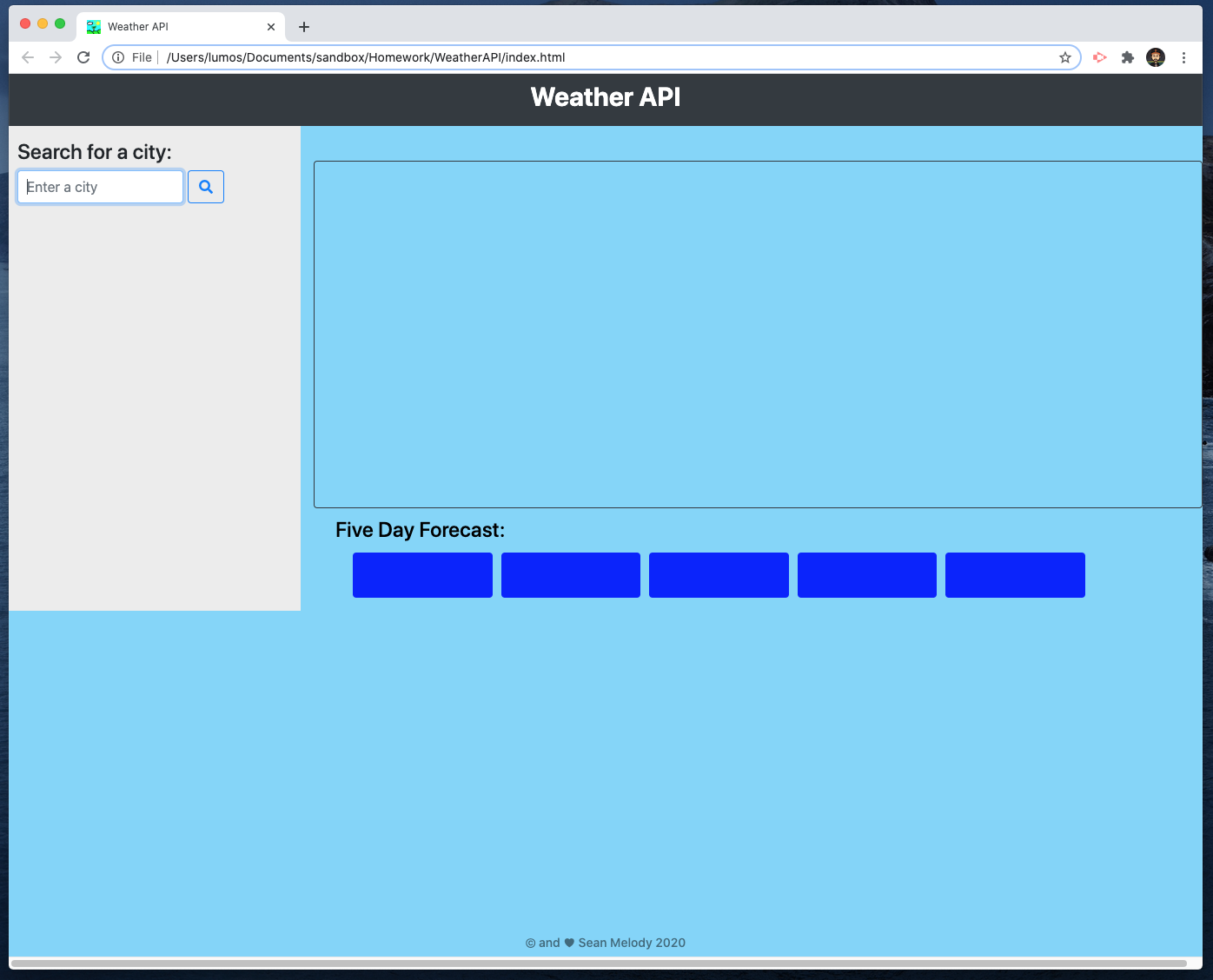 GitHub - SeanMelody/Weather-API: Weather App using an API