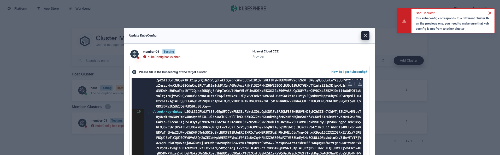 kubeconfig update error · Issue #4790 · kubesphere/kubesphere · GitHub