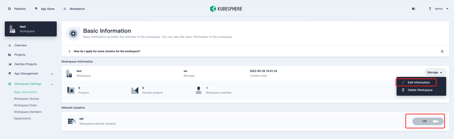 The basic information of worksapce can not be edit · Issue #5254 ...