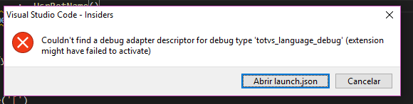 Erro ao tentar Debugar · Issue #467 · totvs/tds-vscode · GitHub