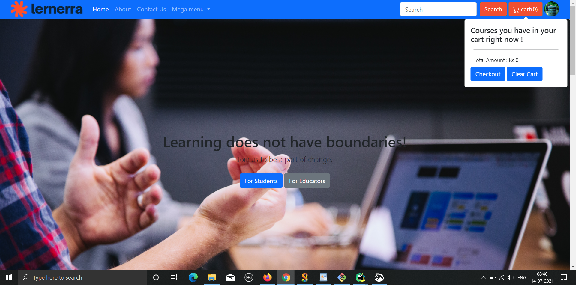 GitHub - Aayush452-cell/Learnera: An E-Learning Website implemented ...
